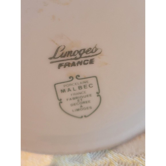 Limoges France Porcelaine Malbec Hand Painted Floral Gold Vase Vintage Set - Picture 8 of 8